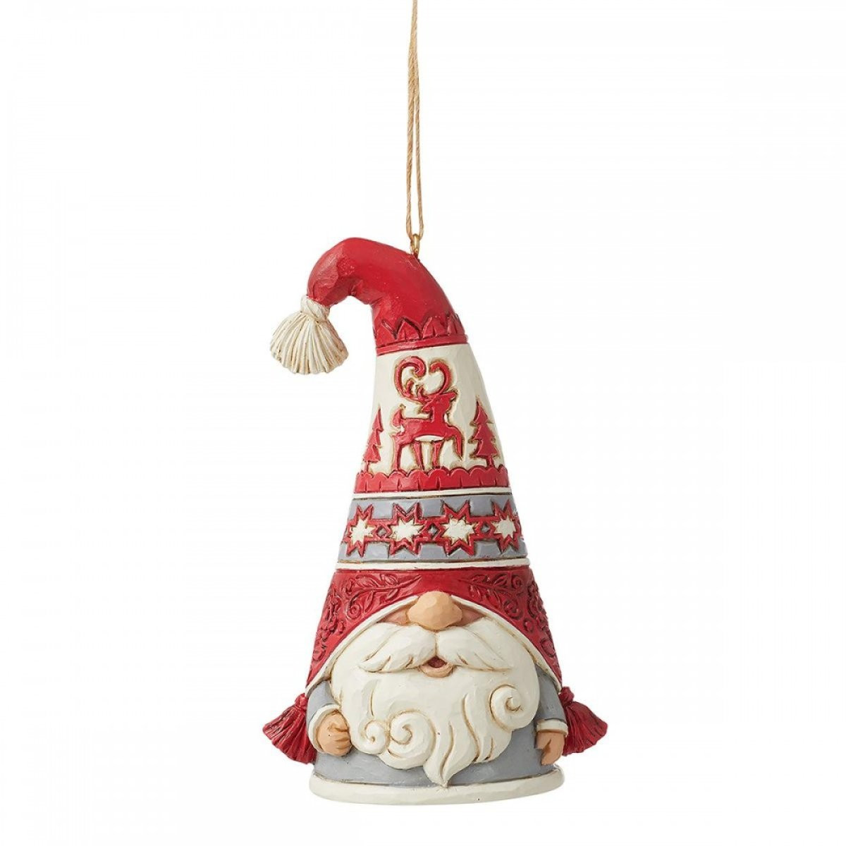 ADDOBBO GNOMO DI NATALE NORDICO CON UN CAPPELLO DA POMPON - JIM SHORE HEARTWOOD CREEK