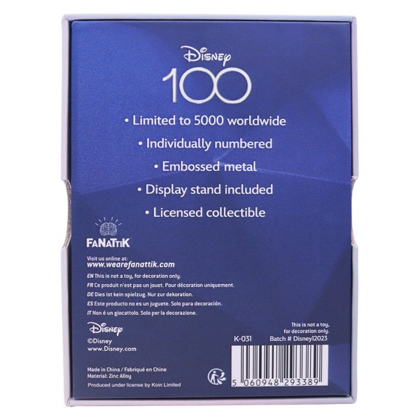 LINGOTTO DA COLLEZIONEIL DISNEY 100° ANNIVERSARIO - EDIZIONE LIMITATA